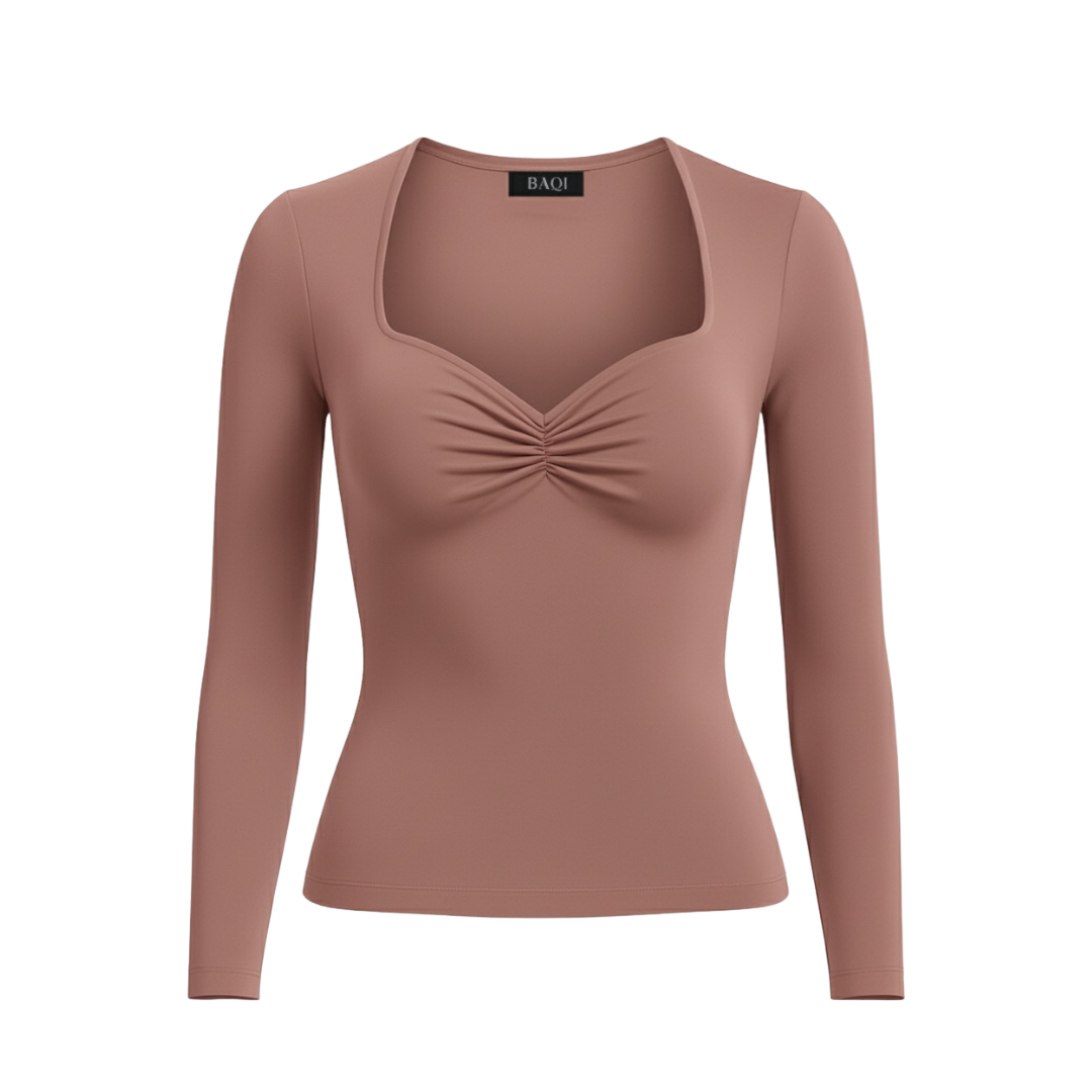 (Curves) BAQI Signature Tatianna Longsleeves Sweetheart Neckline