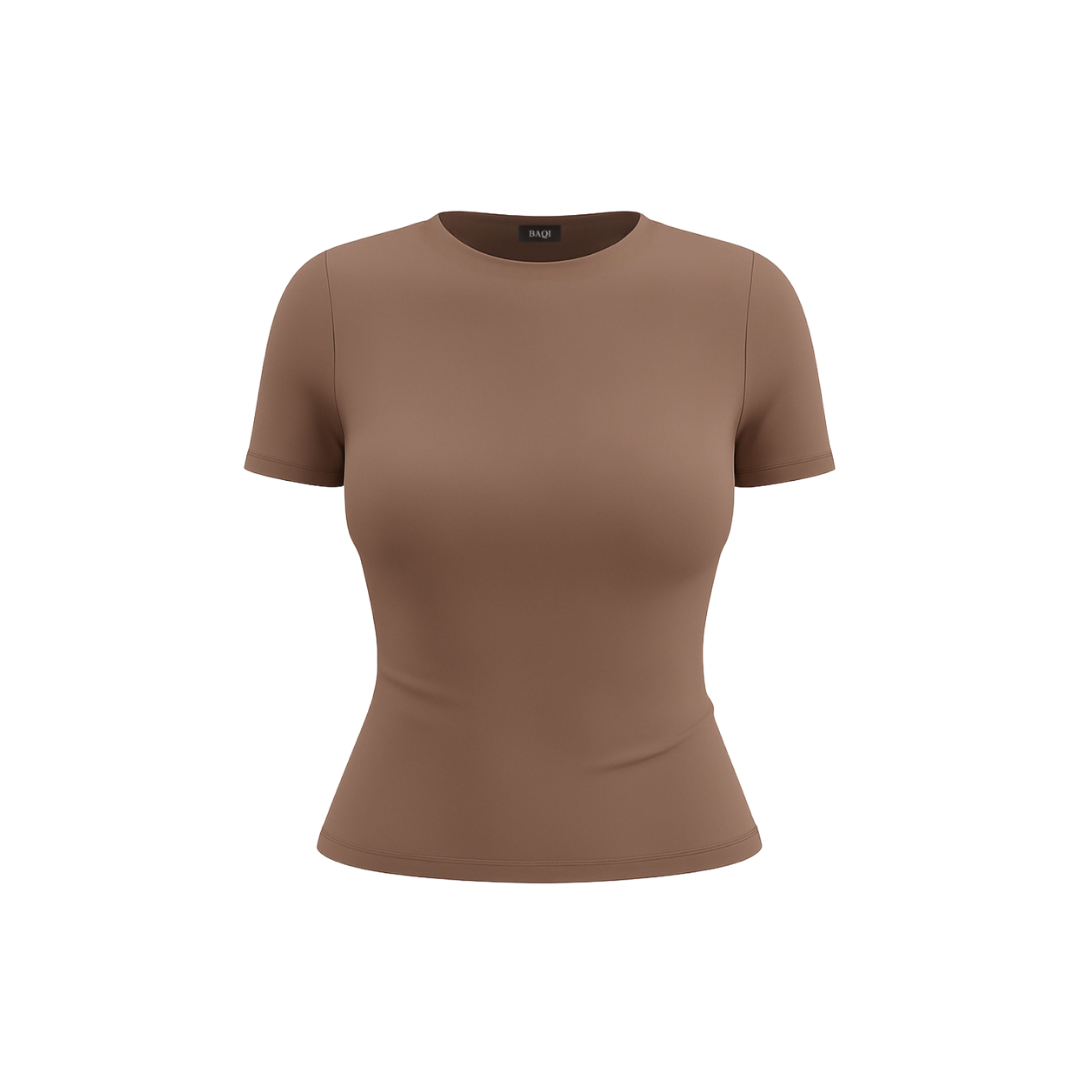 (Curves) BAQI Signature Baby Crew Mid Length Short Sleeves