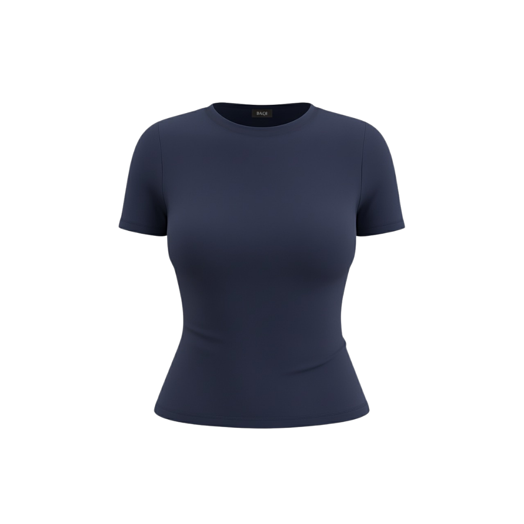 (Curves) BAQI Signature Baby Crew Mid Length Short Sleeves