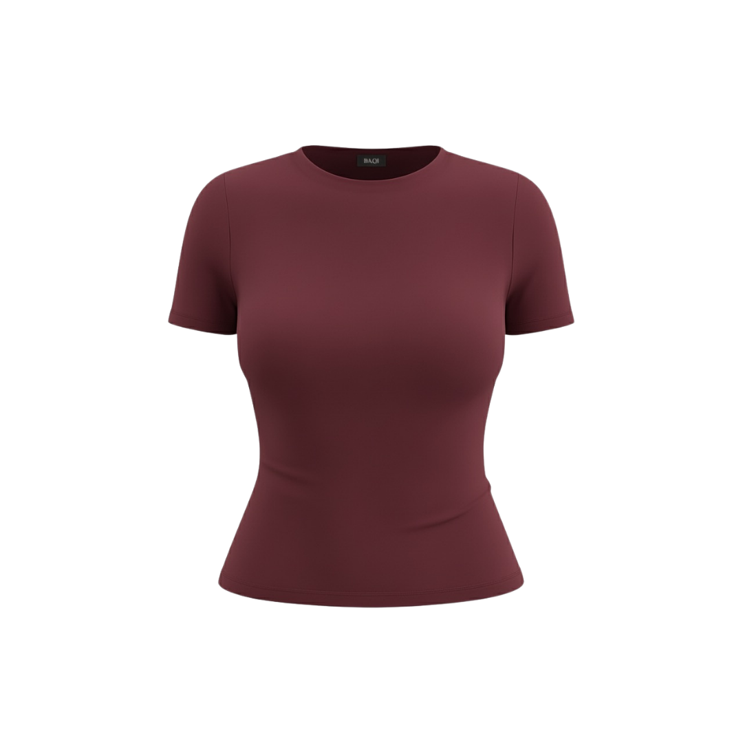 (Curves) BAQI Signature Baby Crew Mid Length Short Sleeves