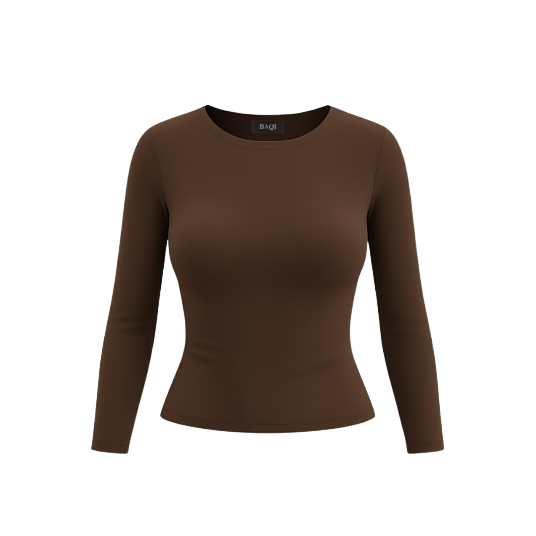 (CURVES) BAQI Signature Anna Round Neck Long Sleeves