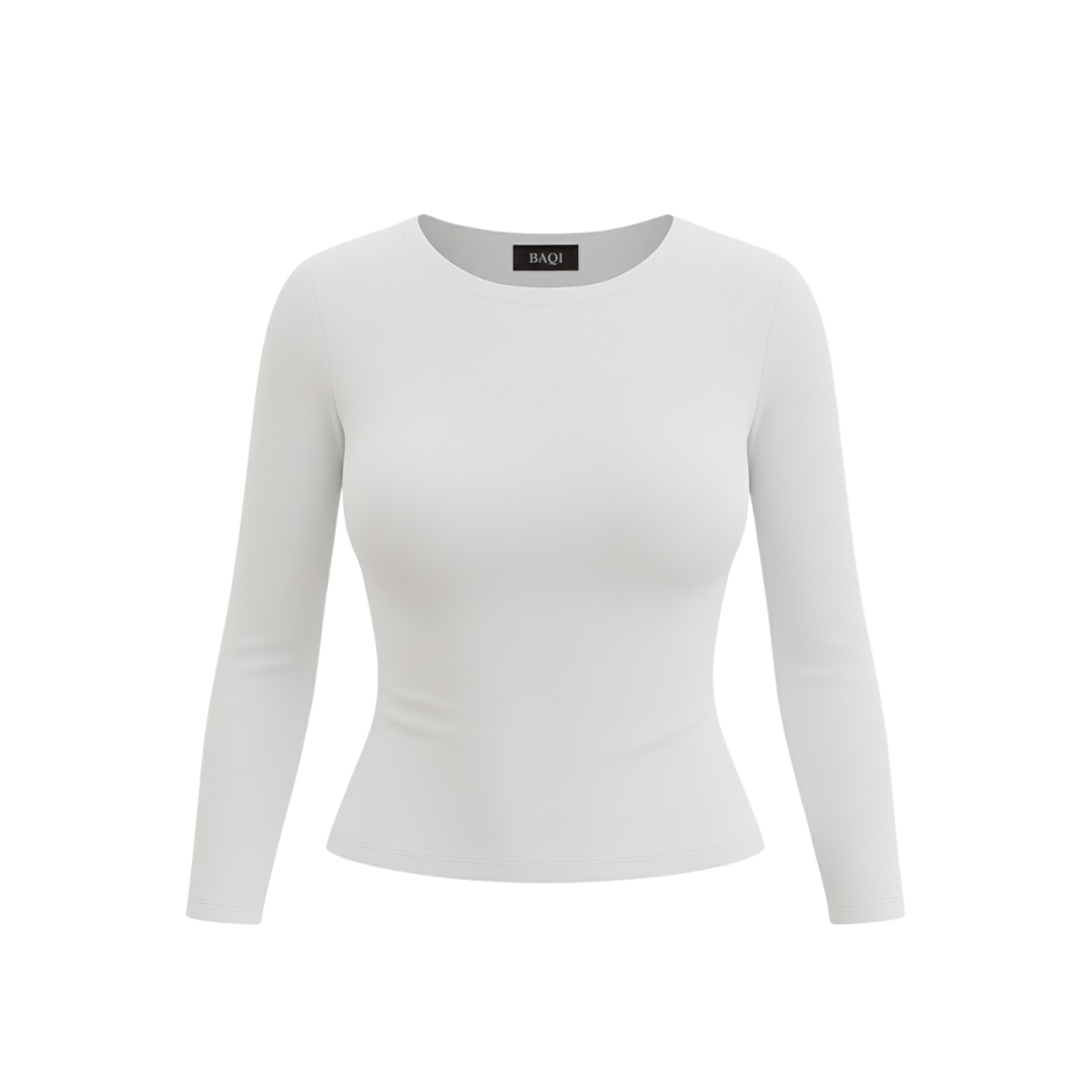 (CURVES) BAQI Signature Anna Round Neck Long Sleeves