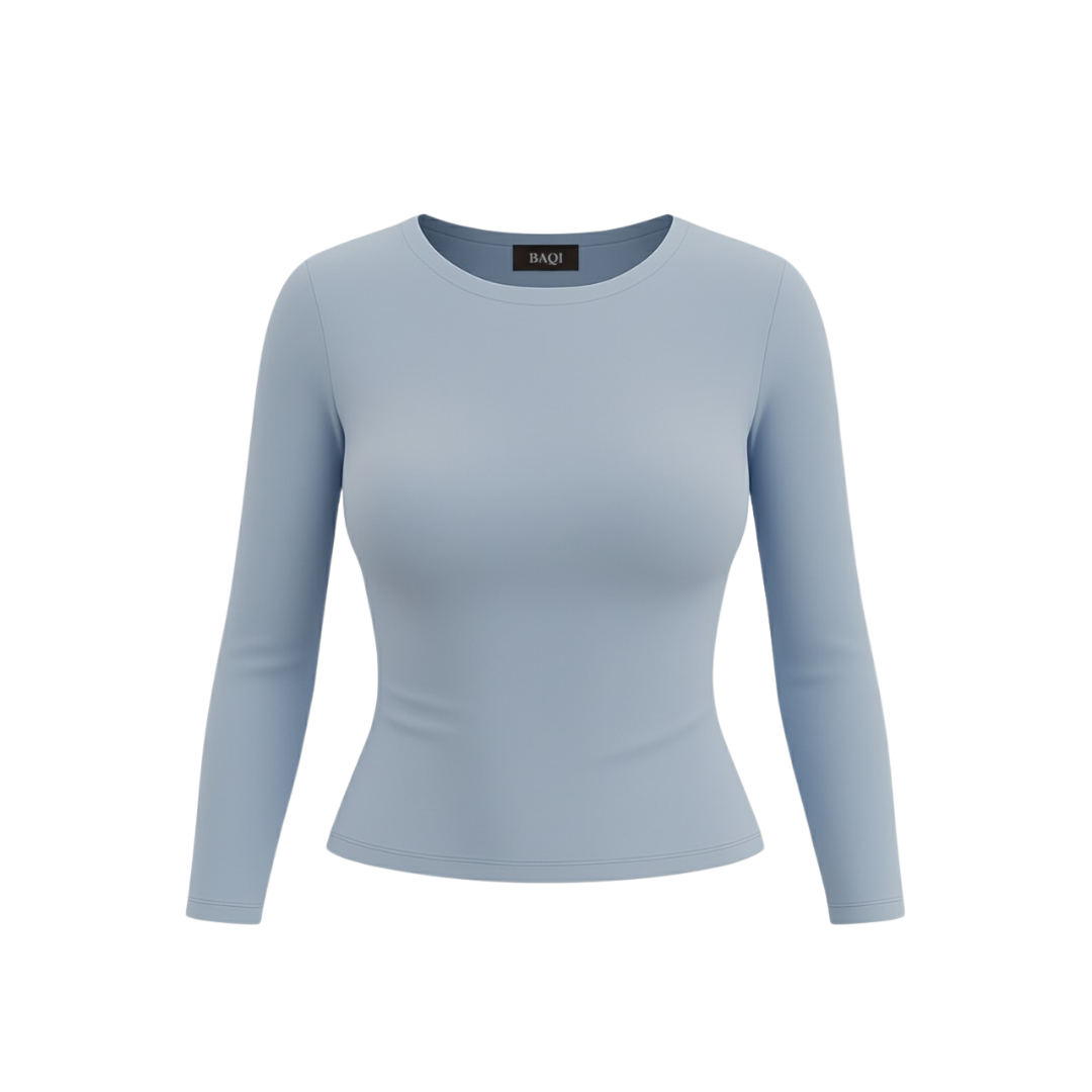 (CURVES) BAQI Signature Anna Round Neck Long Sleeves