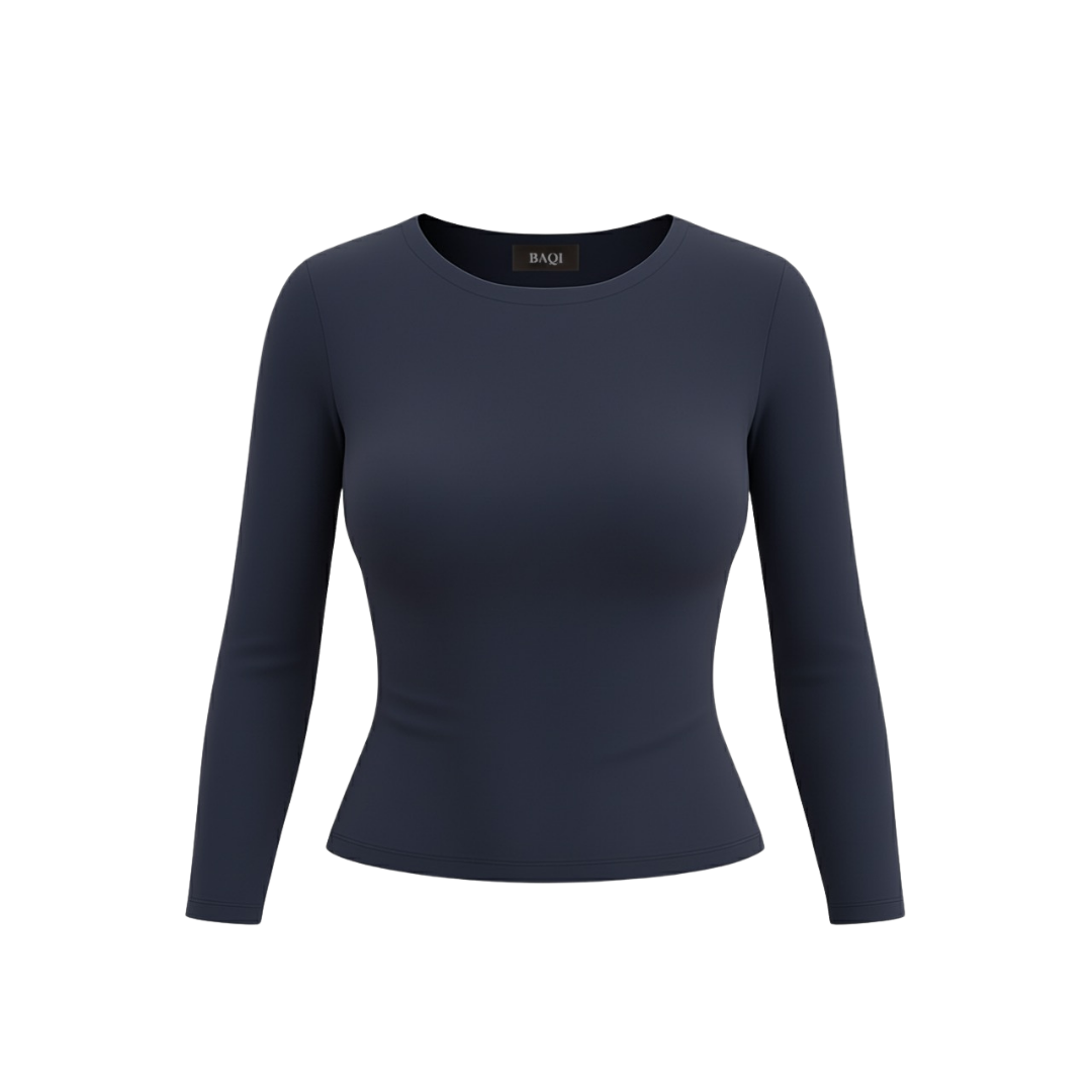 (CURVES) BAQI Signature Anna Round Neck Long Sleeves