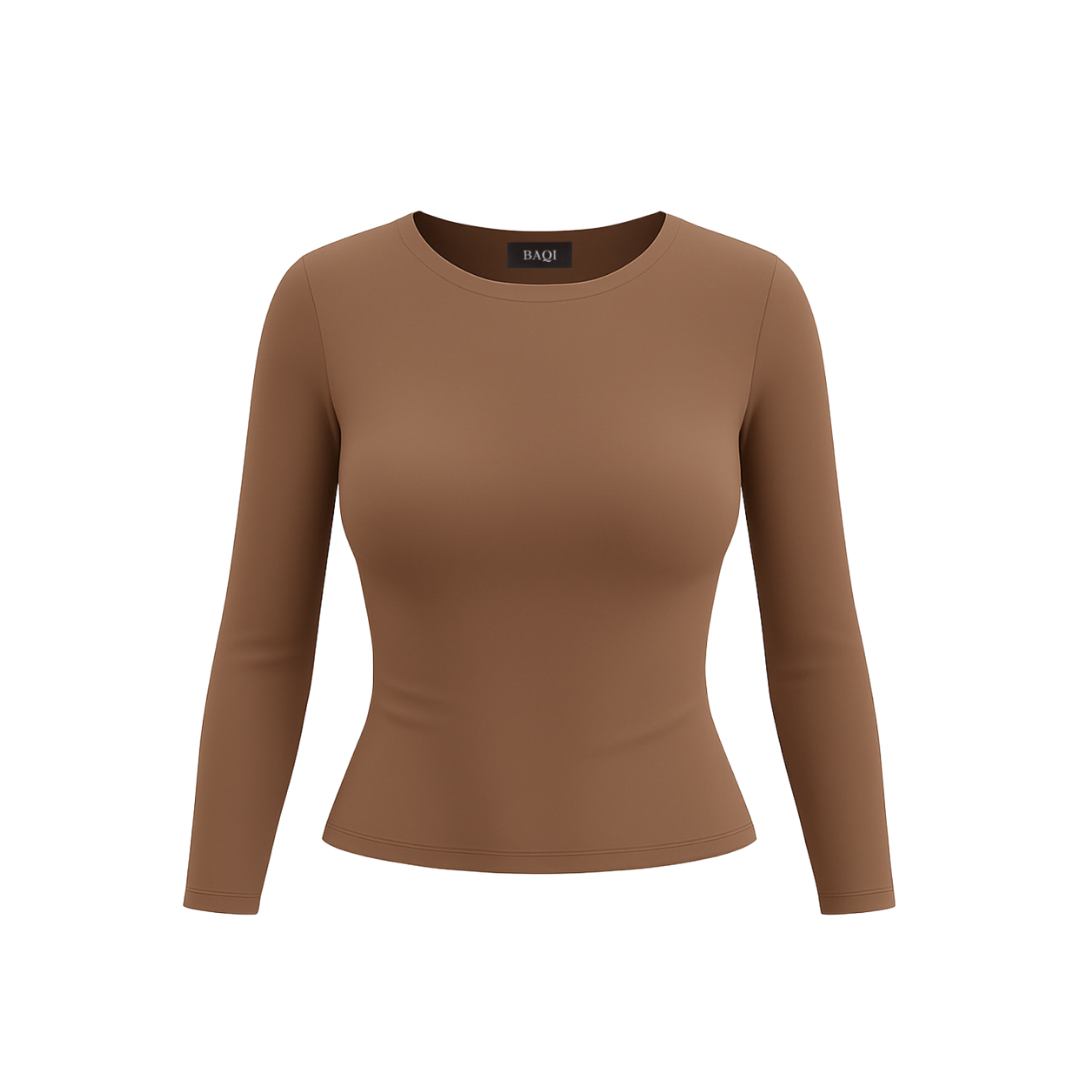 (CURVES) BAQI Signature Anna Round Neck Long Sleeves