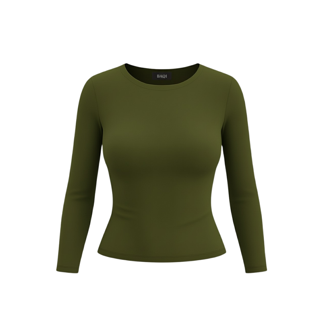 (CURVES) BAQI Signature Anna Round Neck Long Sleeves