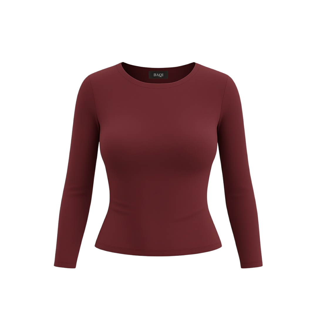 (CURVES) BAQI Signature Anna Round Neck Long Sleeves