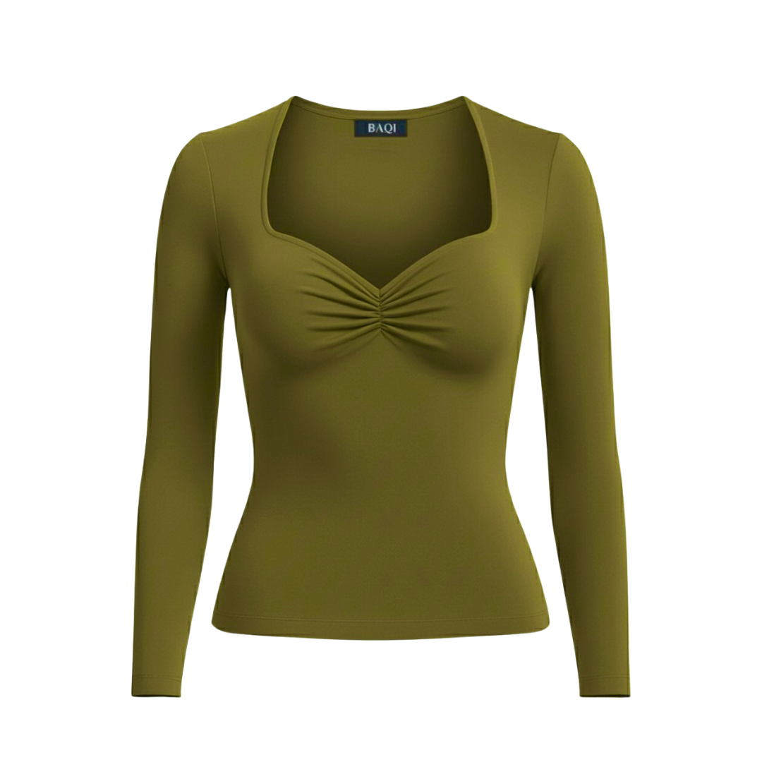 (Curves) BAQI Signature Tatianna Longsleeves Sweetheart Neckline