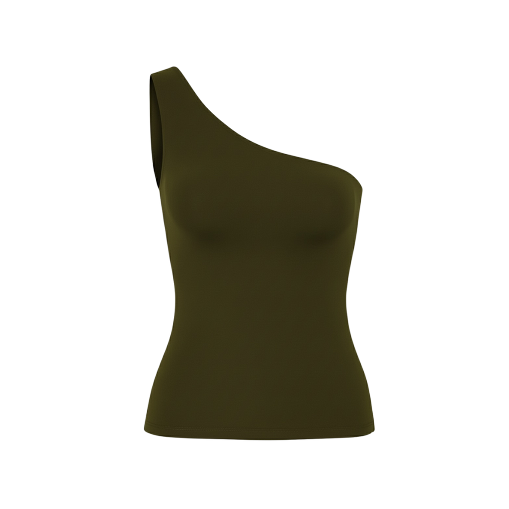 (Curves) BAQI Signature Millie Asymmetrical One Shoulder Sleeveless Top