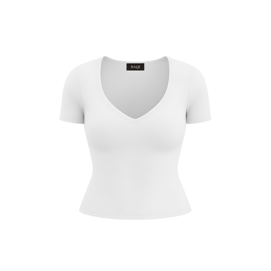(Curves) BAQI Signature Sammy V Neckline Basic Top