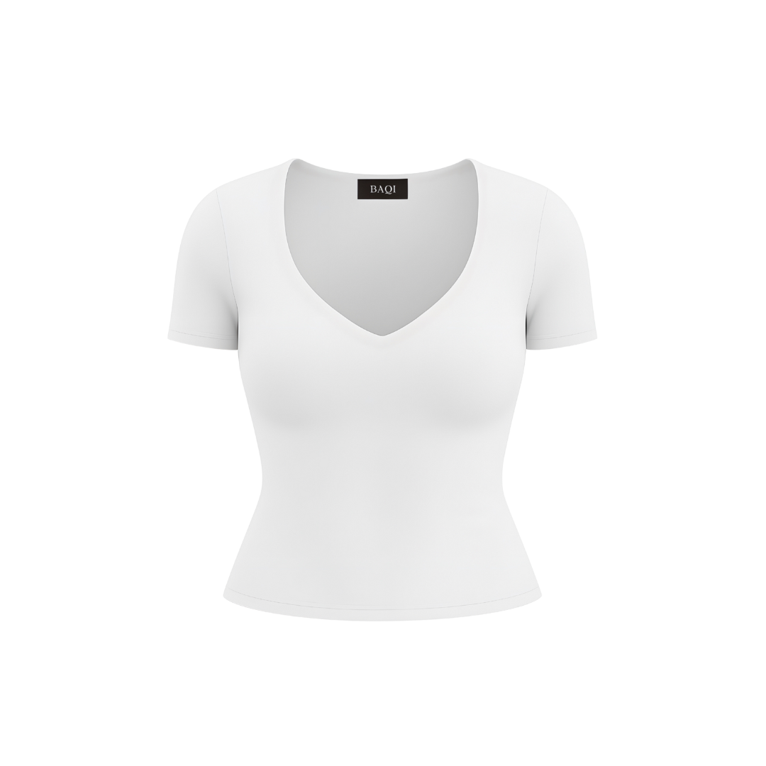 (Curves) BAQI Signature Sammy V Neckline Basic Top