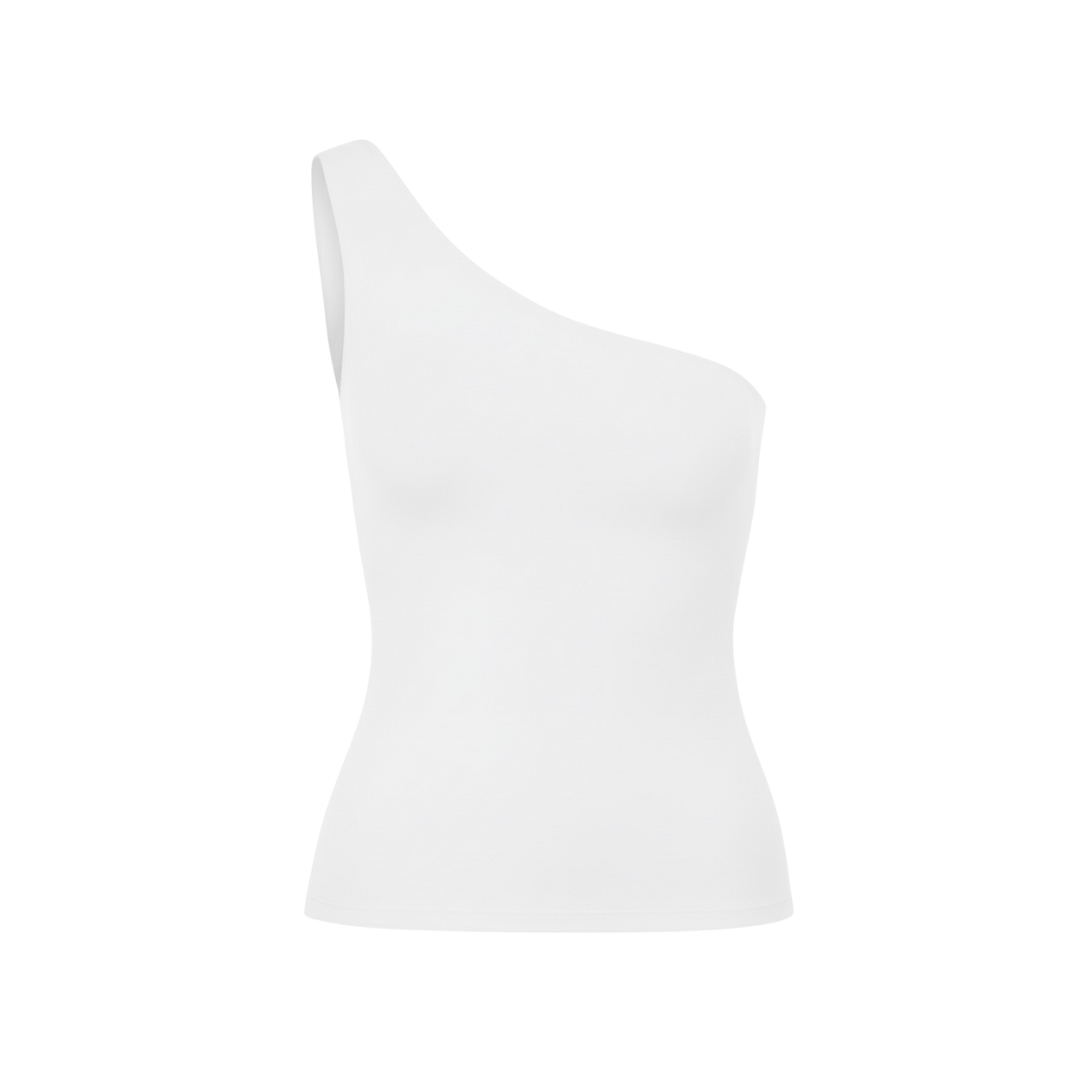 (Curves) BAQI Signature Millie Asymmetrical One Shoulder Sleeveless Top