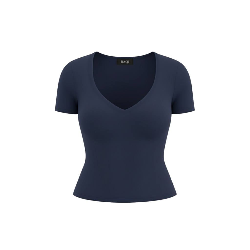 (Curves) BAQI Signature Sammy V Neckline Basic Top