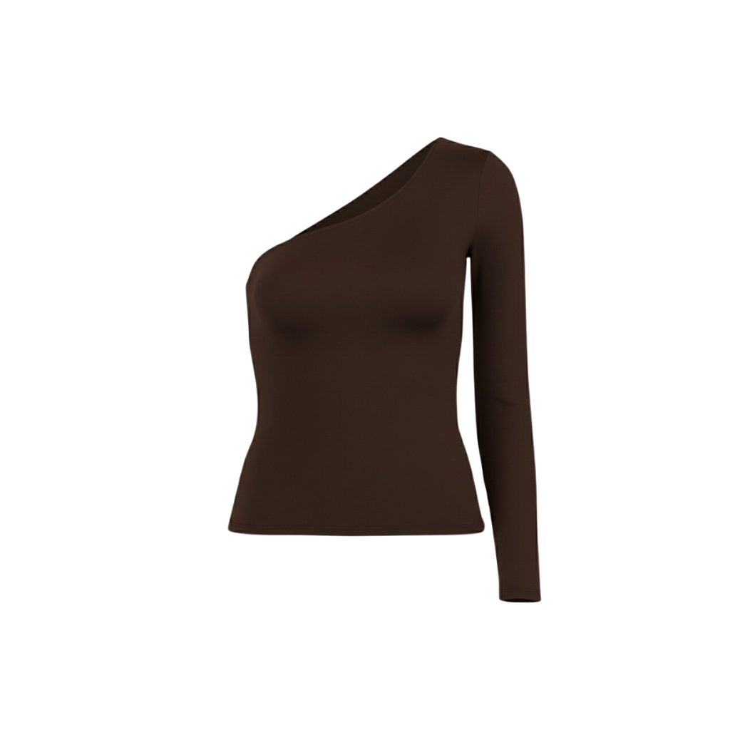 (Curves) BAQI Signature Havannah Asymmetrical One Shoulder Longsleeve Top