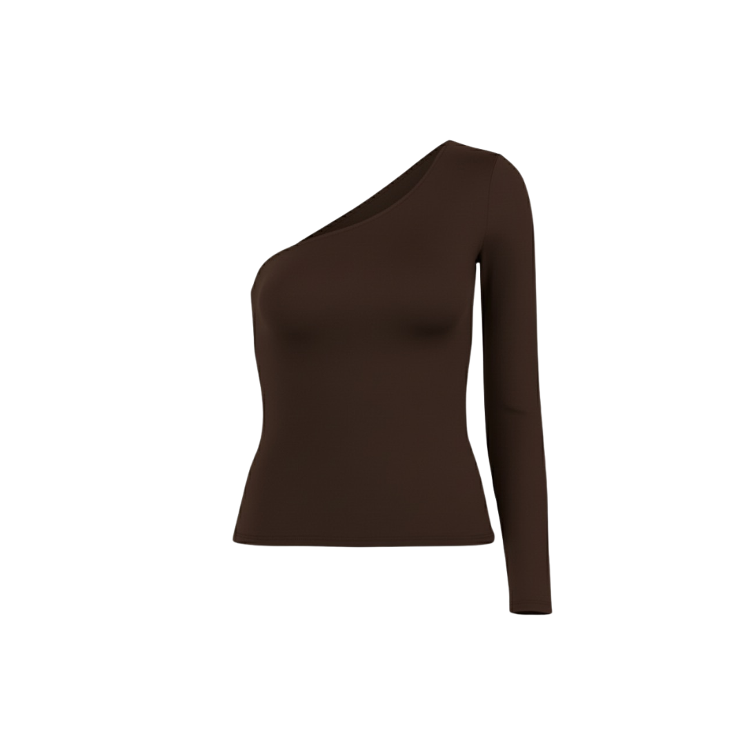 (Curves) BAQI Signature Havannah Asymmetrical One Shoulder Longsleeve Top