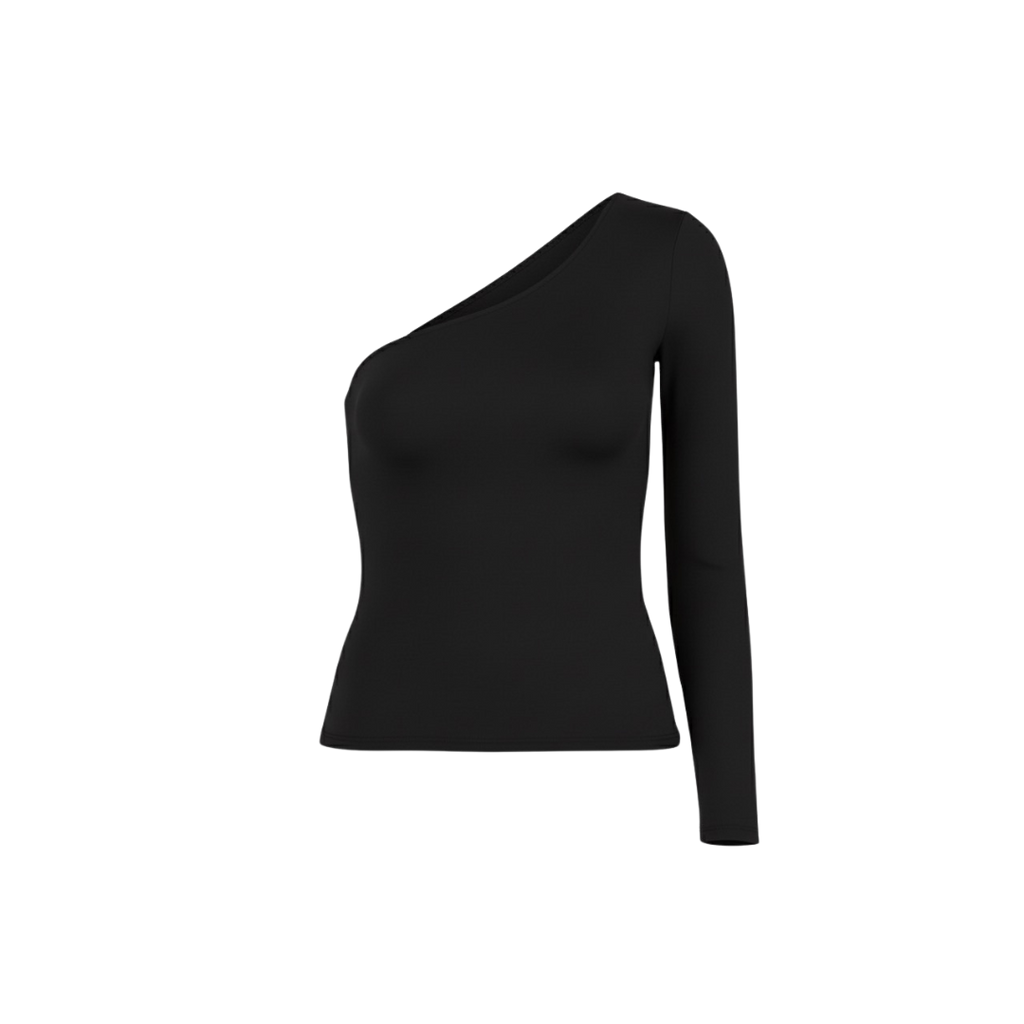 (Curves) BAQI Signature Havannah Asymmetrical One Shoulder Longsleeve Top