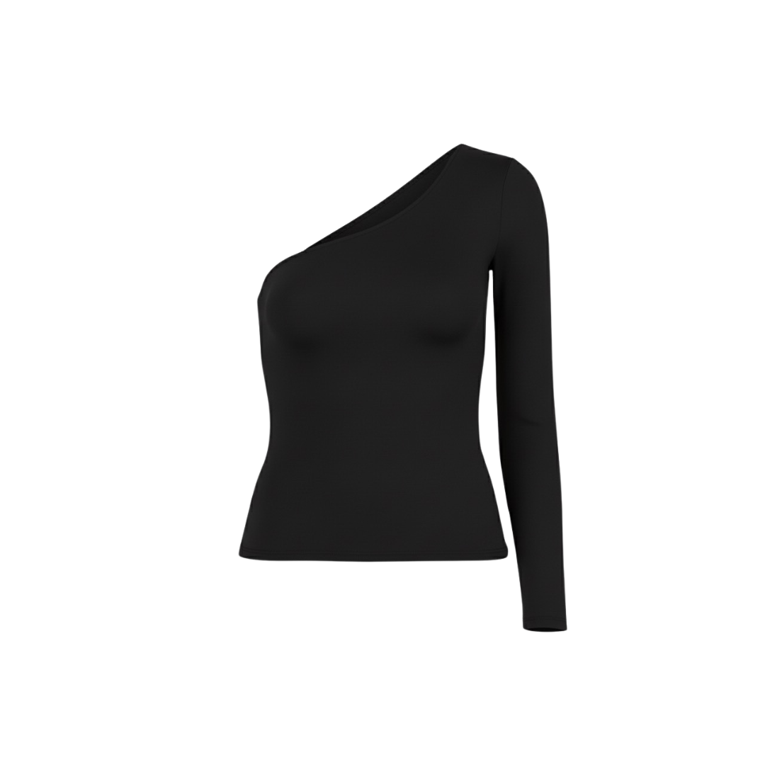 (Curves) BAQI Signature Havannah Asymmetrical One Shoulder Longsleeve Top