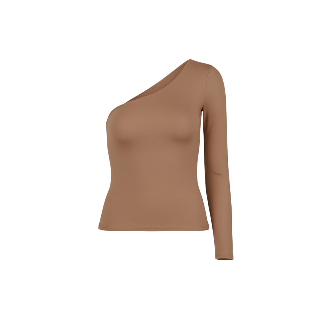 (Curves) BAQI Signature Havannah Asymmetrical One Shoulder Longsleeve Top