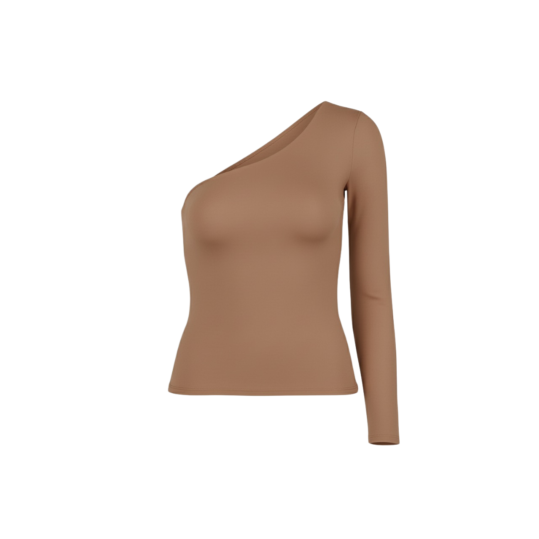 (Curves) BAQI Signature Havannah Asymmetrical One Shoulder Longsleeve Top