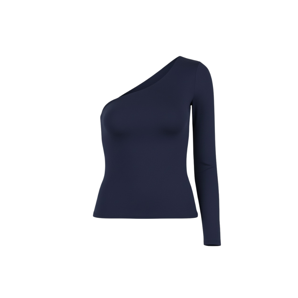 (Curves) BAQI Signature Havannah Asymmetrical One Shoulder Longsleeve Top