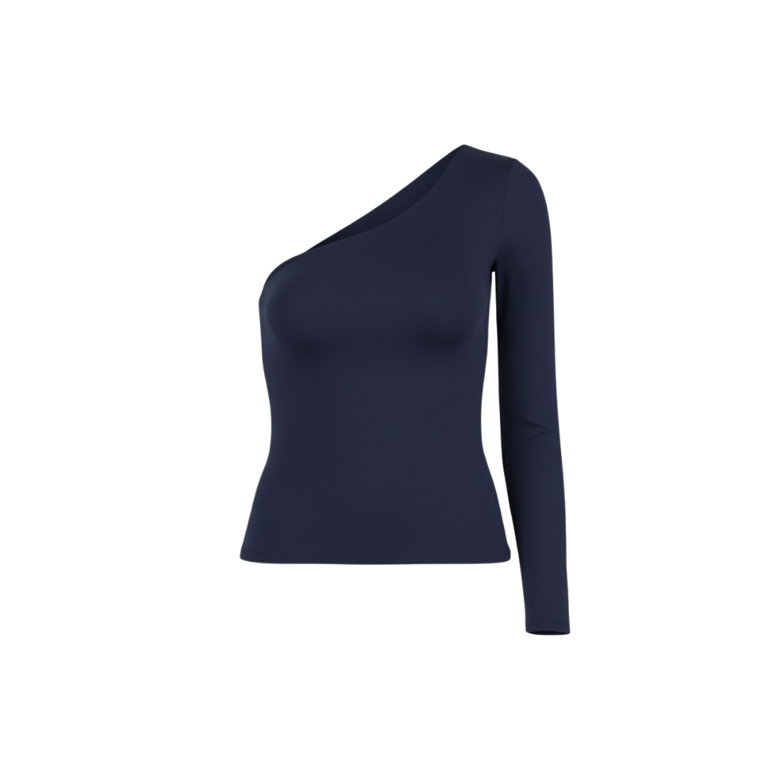 (Curves) BAQI Signature Havannah Asymmetrical One Shoulder Longsleeve Top