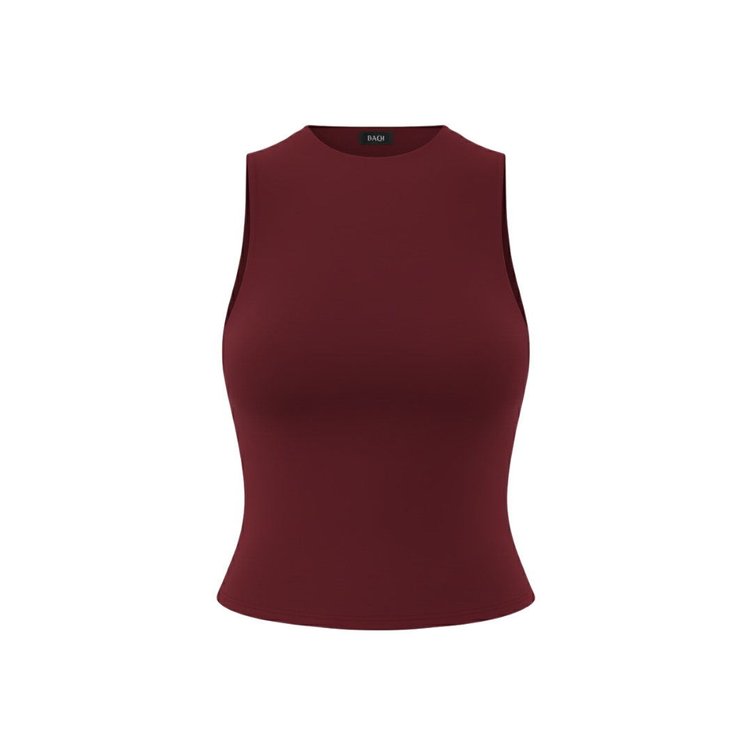 (Curves) BAQI Mock Neck Sleeveless Top