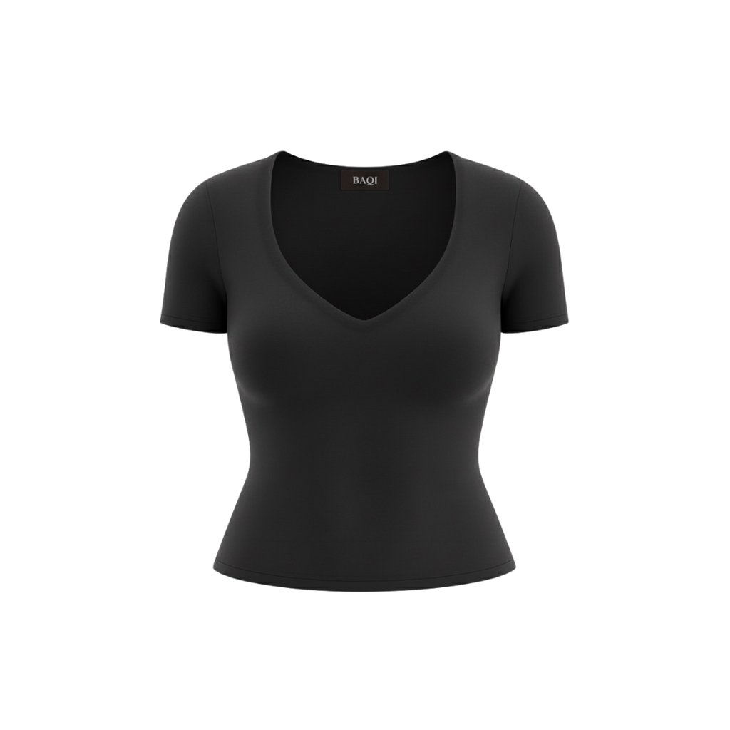 (Curves) BAQI Signature Sammy V Neckline Basic Top