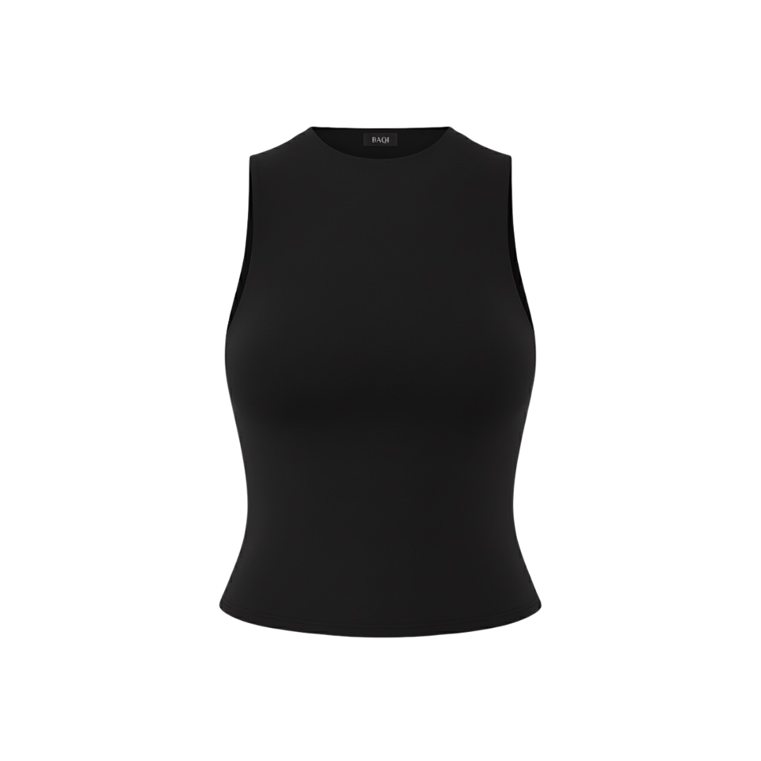 (Curves) BAQI Mock Neck Sleeveless Top