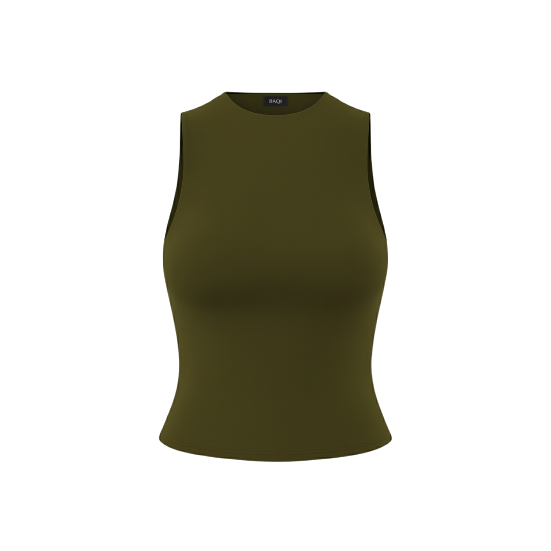 (Curves) BAQI Mock Neck Sleeveless Top