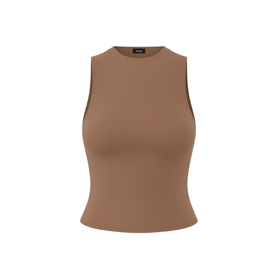 (Curves) BAQI Mock Neck Sleeveless Top