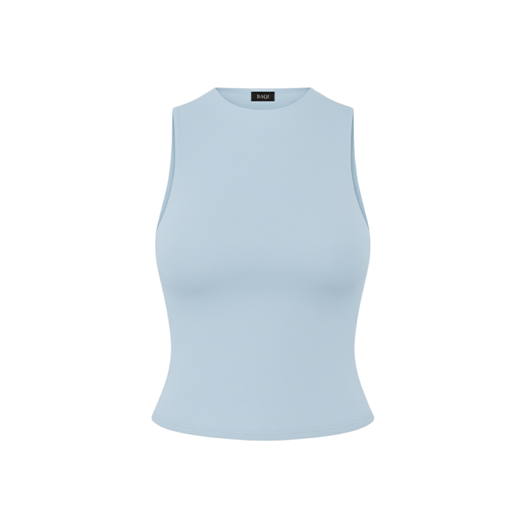(Curves) BAQI Mock Neck Sleeveless Top