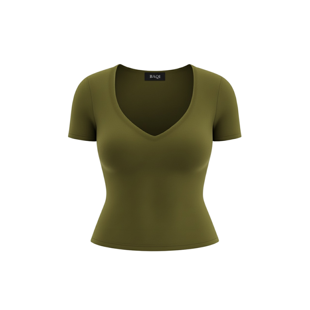 (Curves) BAQI Signature Sammy V Neckline Basic Top