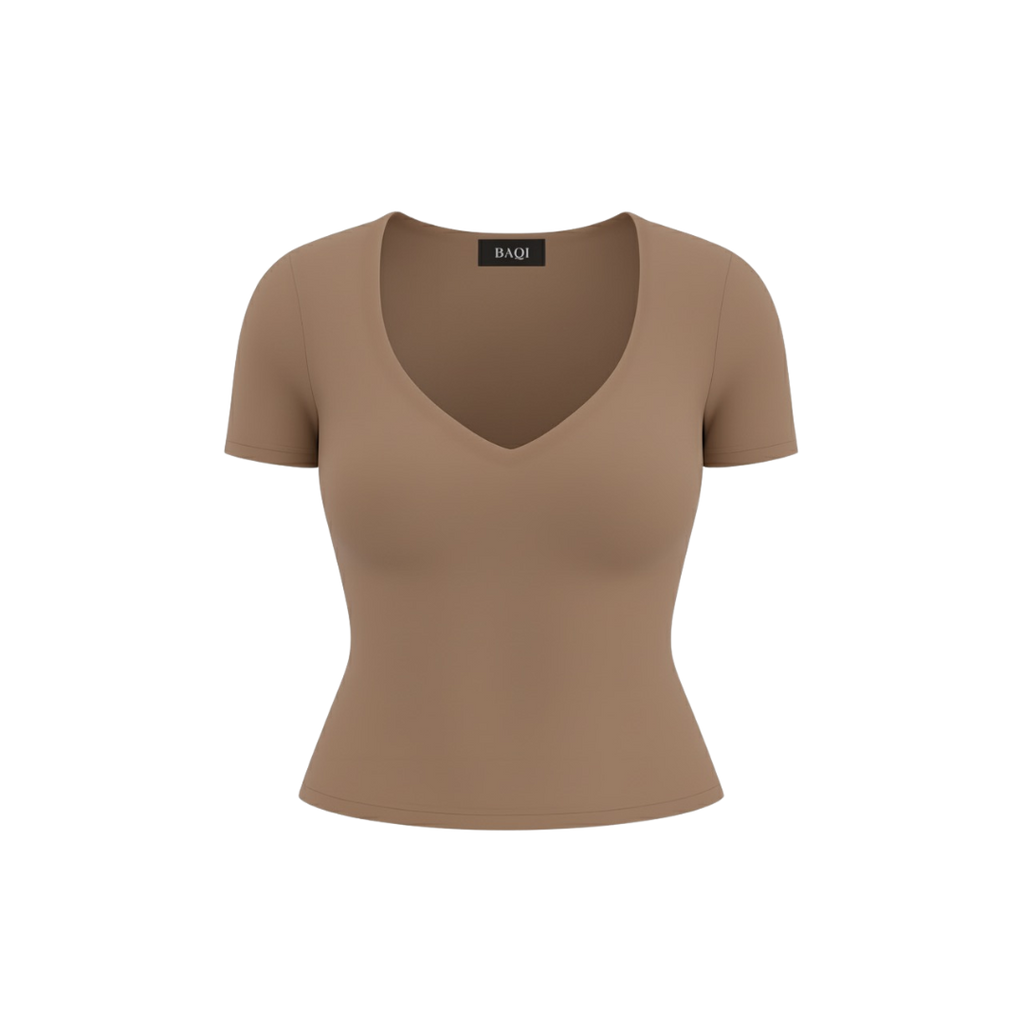 (Curves) BAQI Signature Sammy V Neckline Basic Top