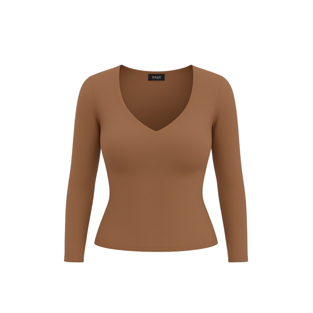 (Curves) BAQI Signature Sammy V Neckline Basic Longsleeve