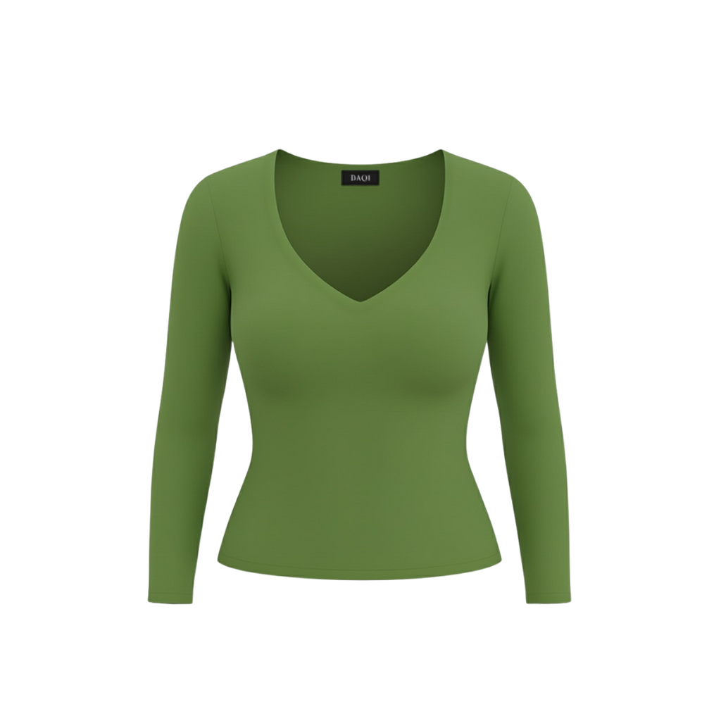 (Curves) BAQI Signature Sammy V Neckline Basic Longsleeve