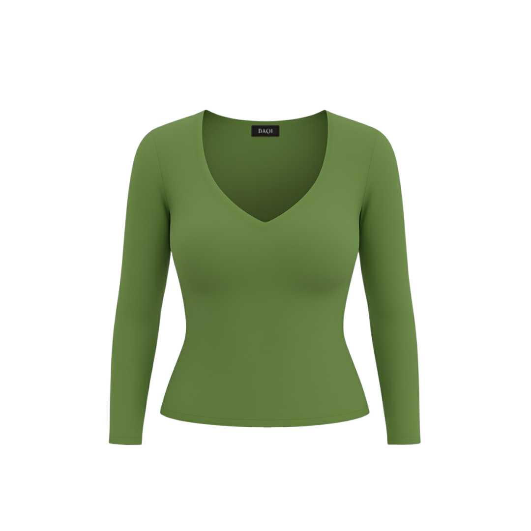 (Curves) BAQI Signature Sammy V Neckline Basic Longsleeve