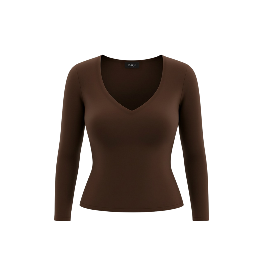 (Curves) BAQI Signature Sammy V Neckline Basic Longsleeve