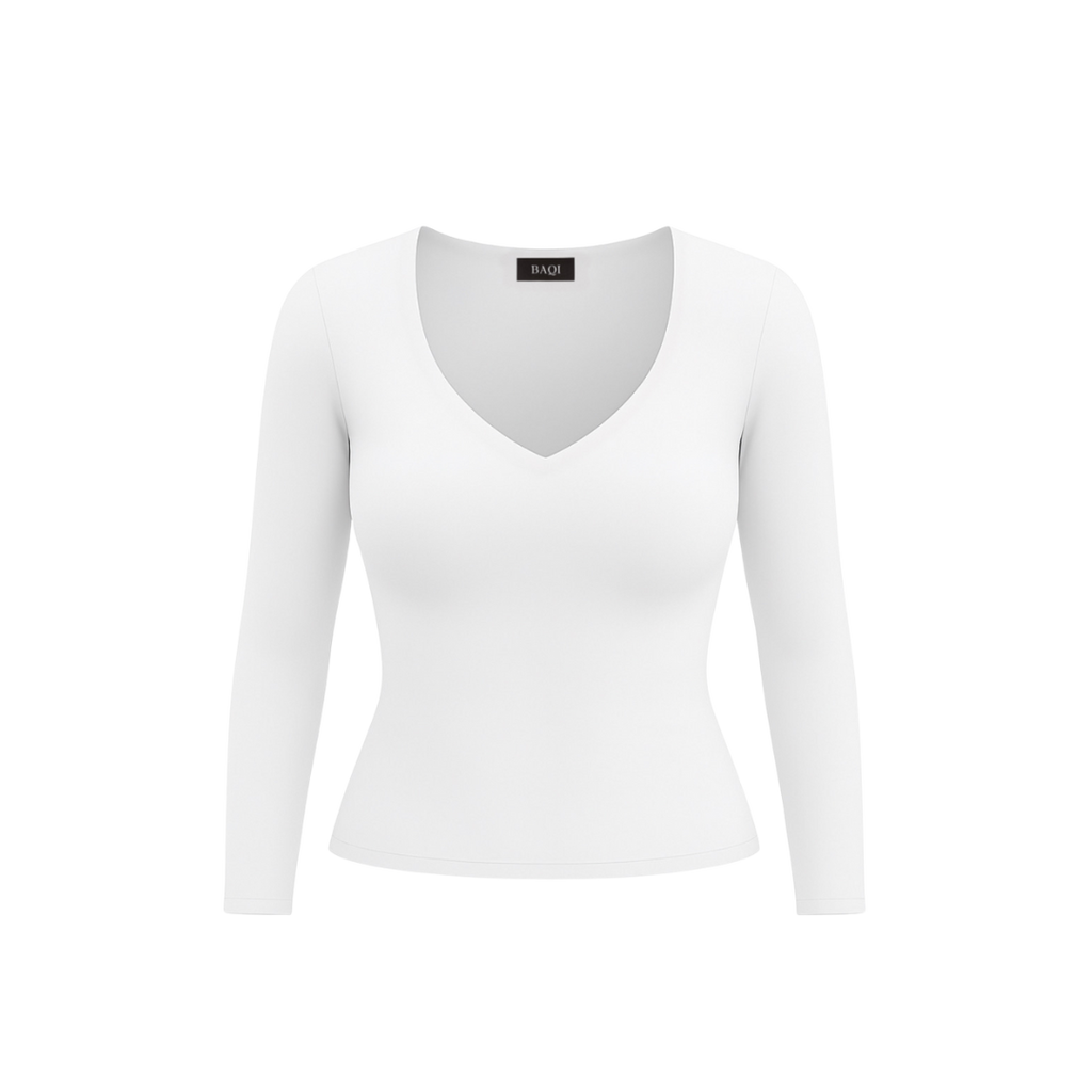 (Curves) BAQI Signature Sammy V Neckline Basic Longsleeve