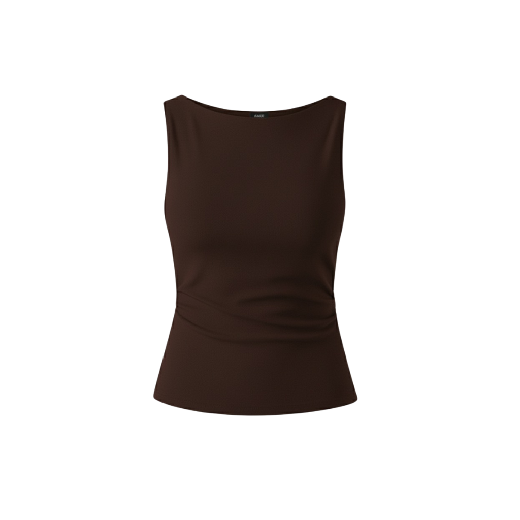 (Curves) BAQI Signature Sabrina Neckline Sleeveless Top