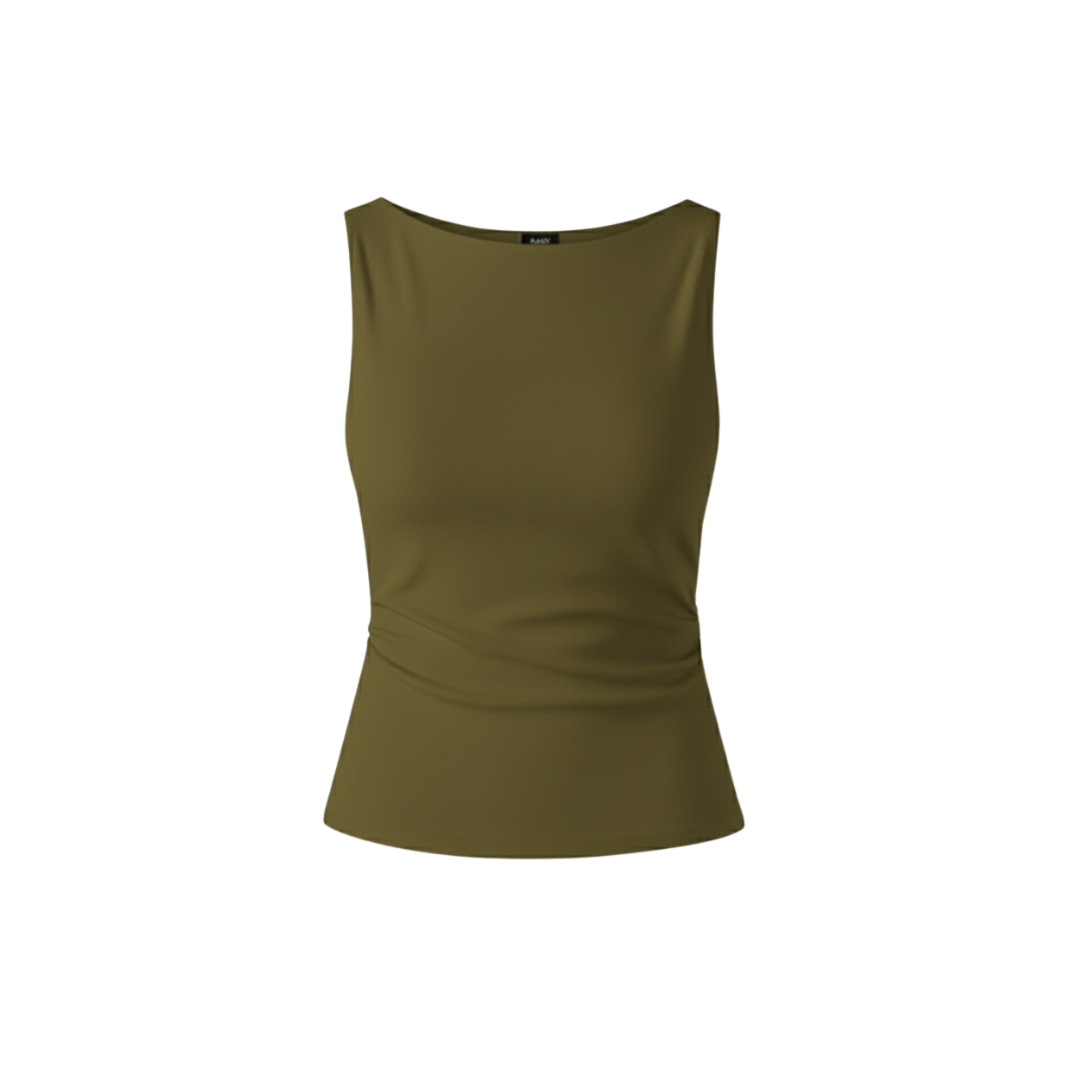 (Curves) BAQI Signature Sabrina Neckline Sleeveless Top