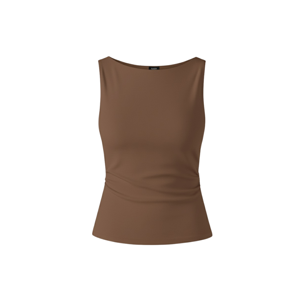 (Curves) BAQI Signature Sabrina Neckline Sleeveless Top