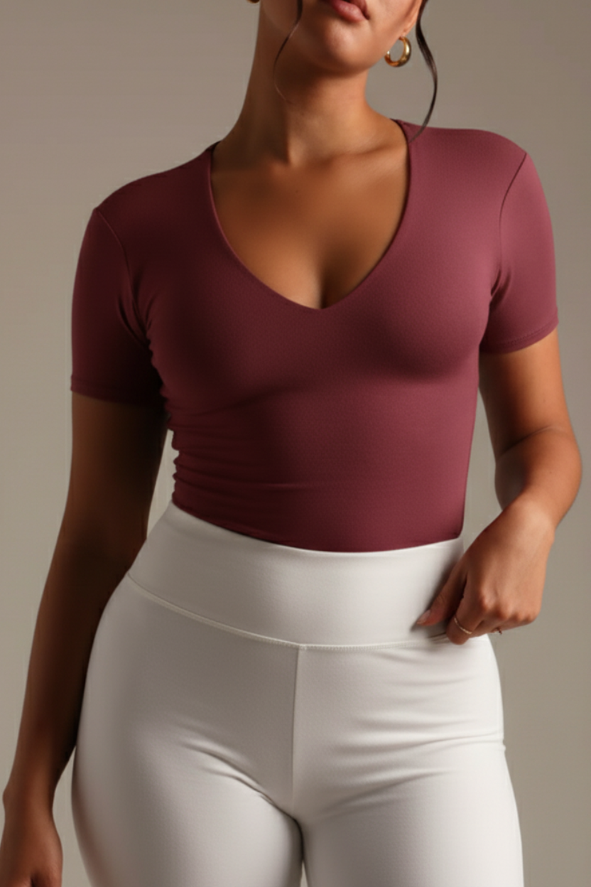 (Curves) BAQI Signature Sammy V Neckline Basic Top