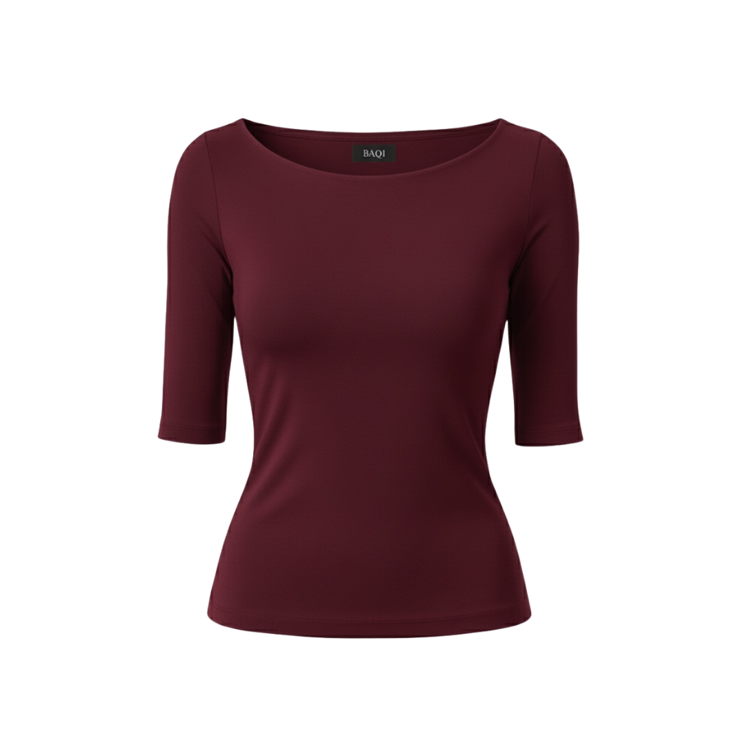 (Curves) BAQI Signature Irina Boat Neck Top