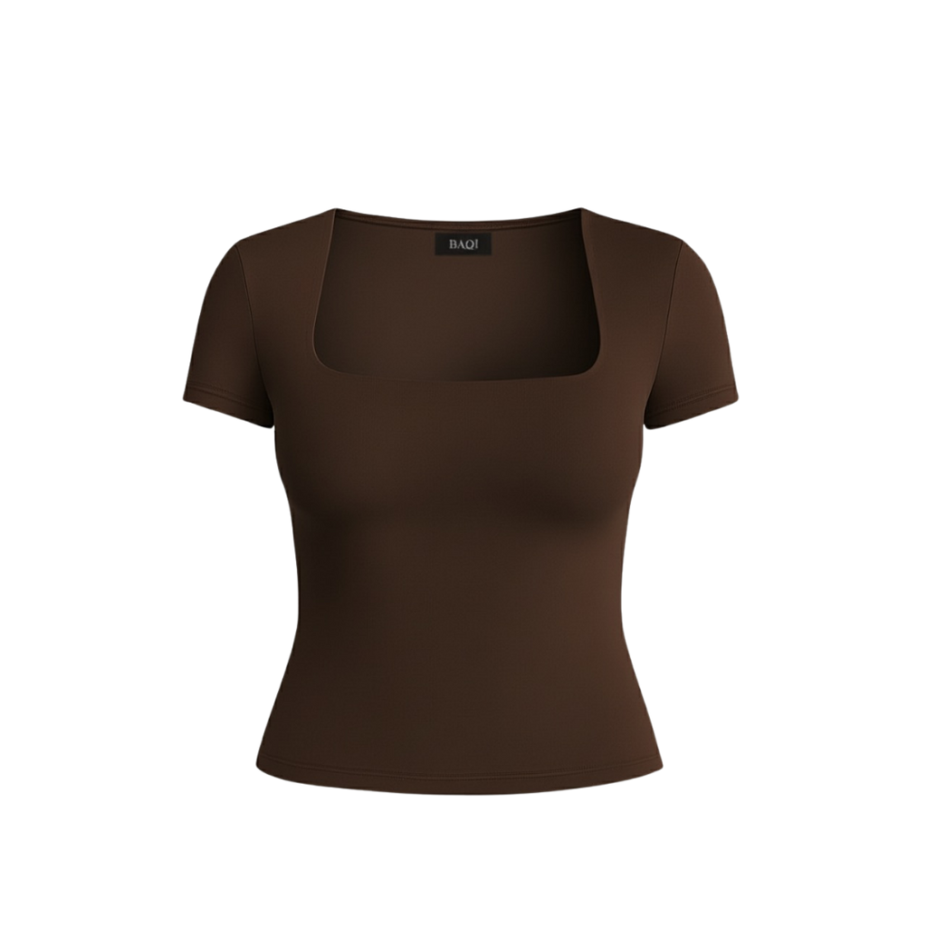 (Curves) BAQI Signature Contour Square Short Sleeves Top