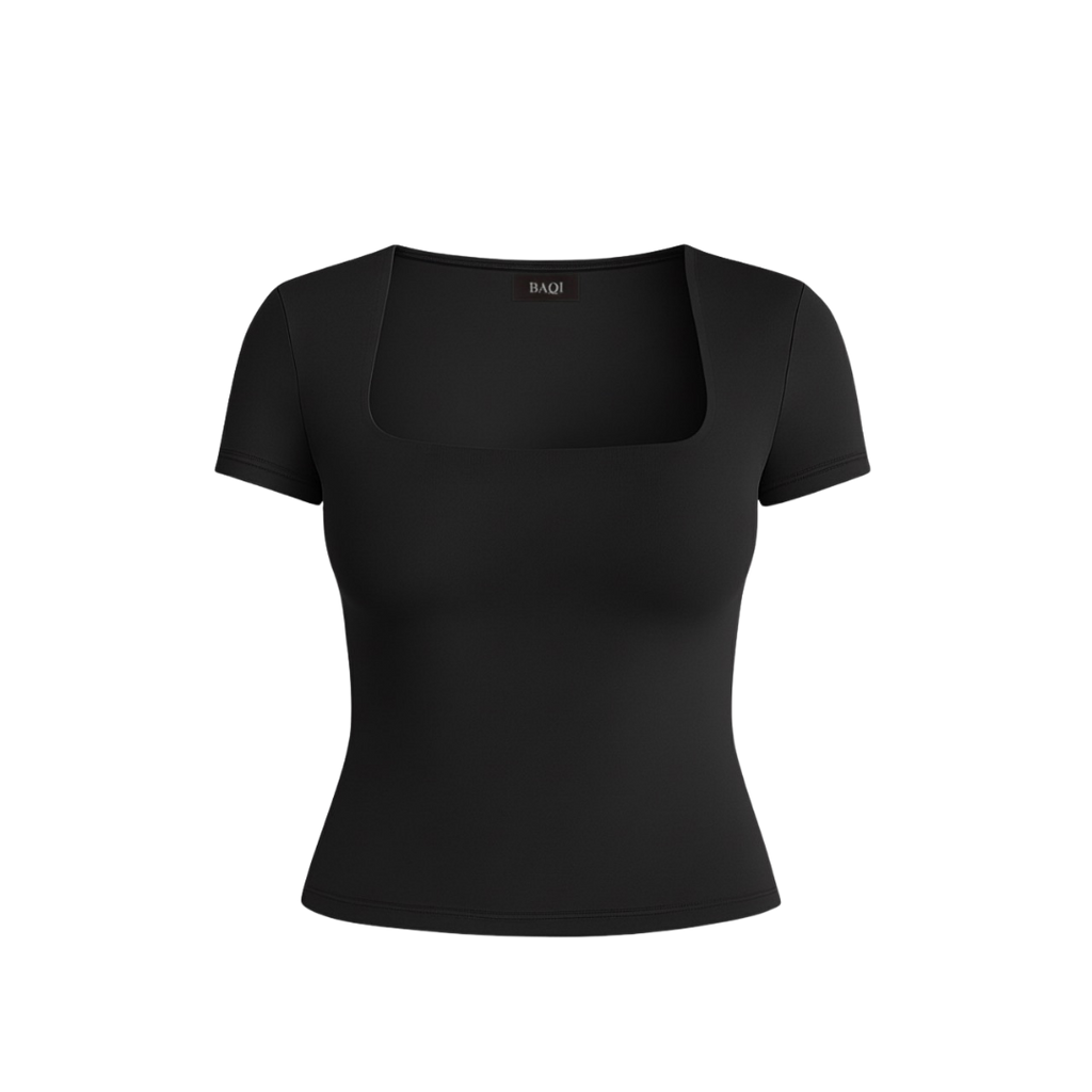 (Curves) BAQI Signature Contour Square Short Sleeves Top