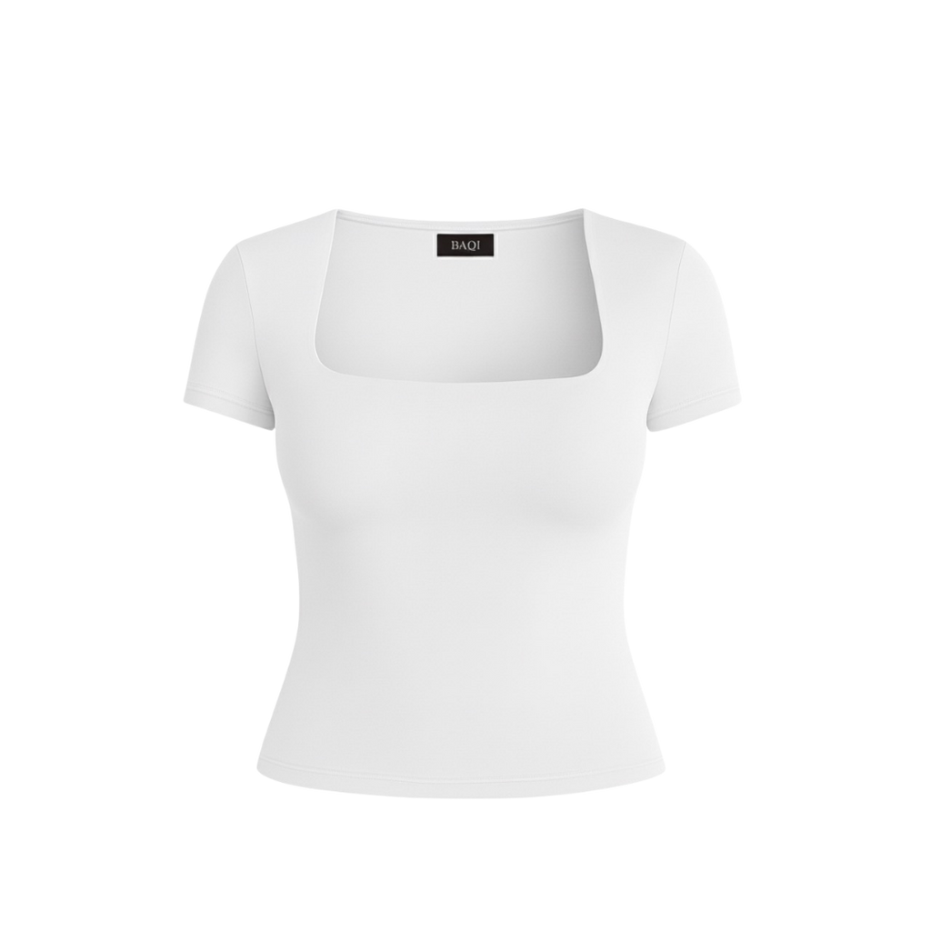 (Curves) BAQI Signature Contour Square Short Sleeves Top