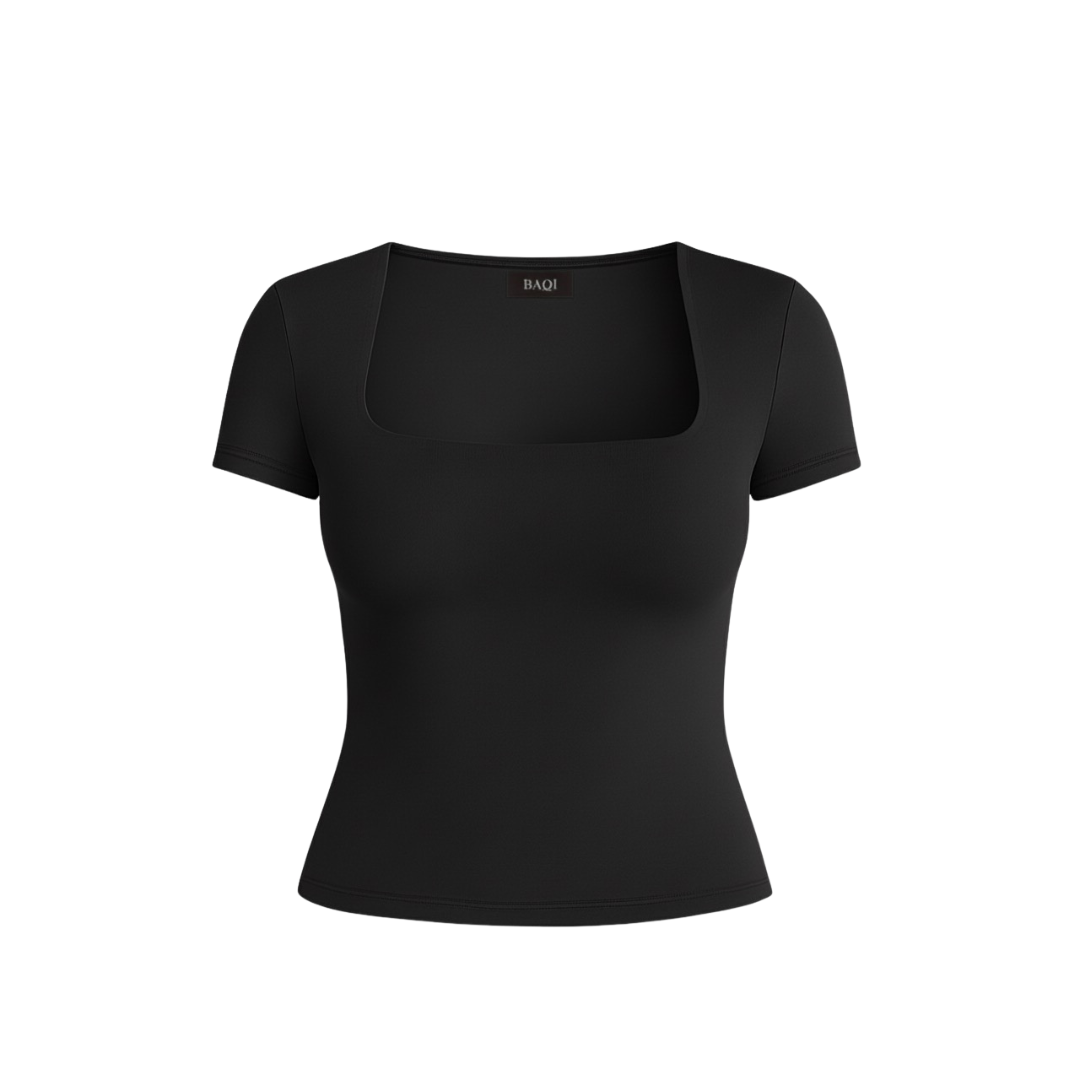 BAQI Signature Contour Square Short Sleeves Top