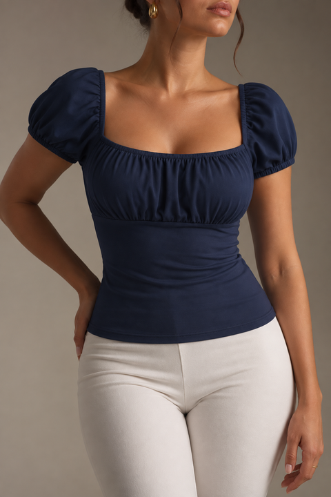 Kendall Rutching Puff Sleeve
