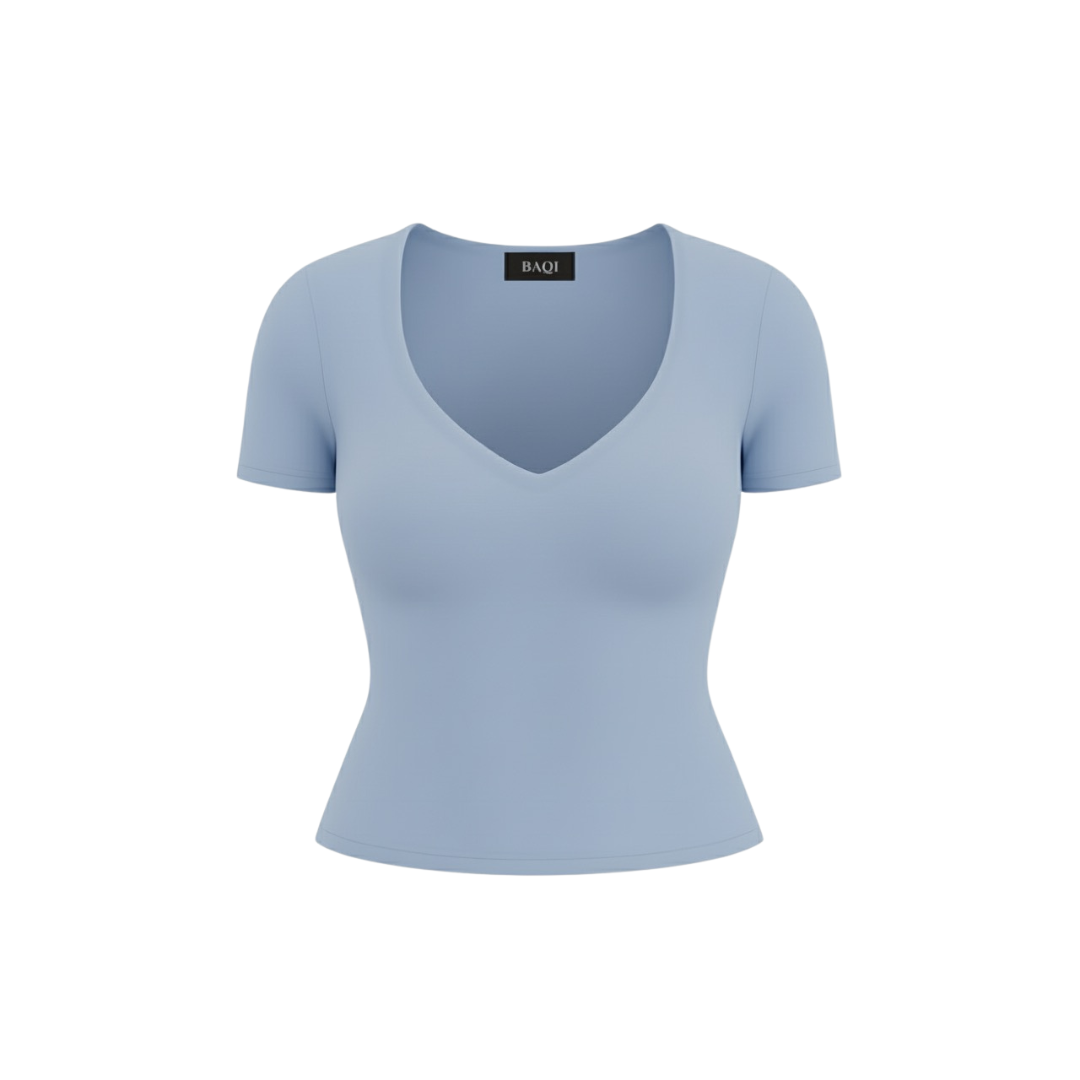 BAQI Signature Sammy V Neckline Basic Top