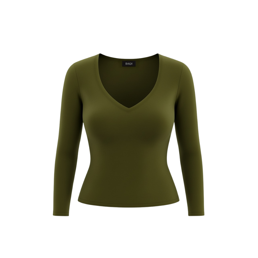BAQI Signature Sammy V Neckline Longsleeve Top